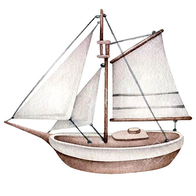 Seafaring Glow: Ship Night Light 3D model image 2