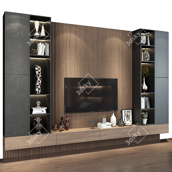 Modern TV Wall Shelf | Set 190 3D model image 3