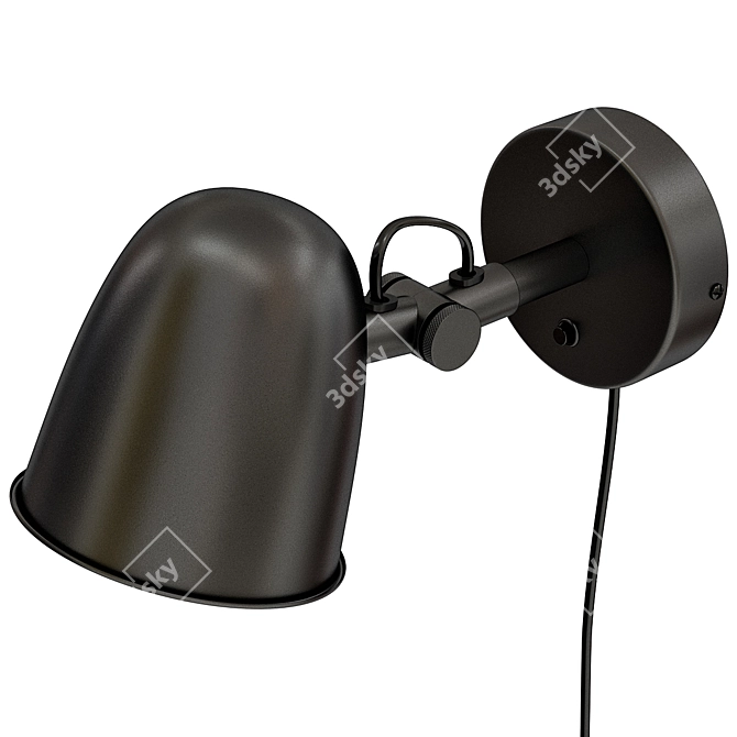 Modern SKURUP Wall Lamp: Sleek Black Design 3D model image 2