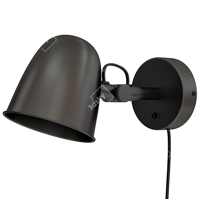 Modern SKURUP Wall Lamp: Sleek Black Design 3D model image 3