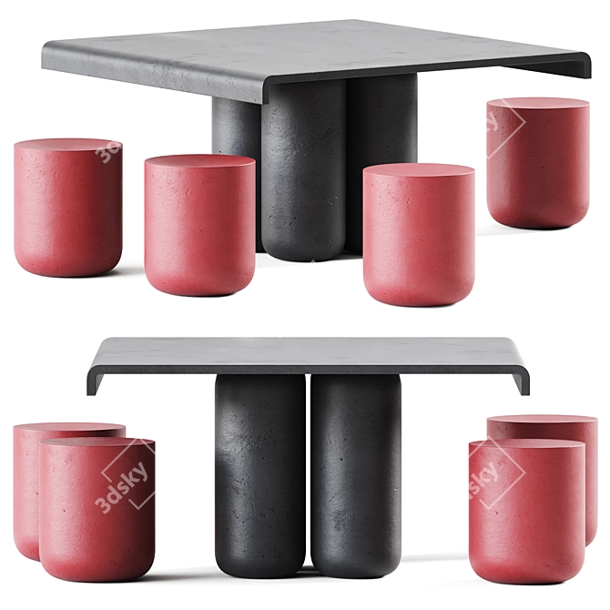 Cimento Outdoor Table Set - Giudecca & Zitella 3D model image 1