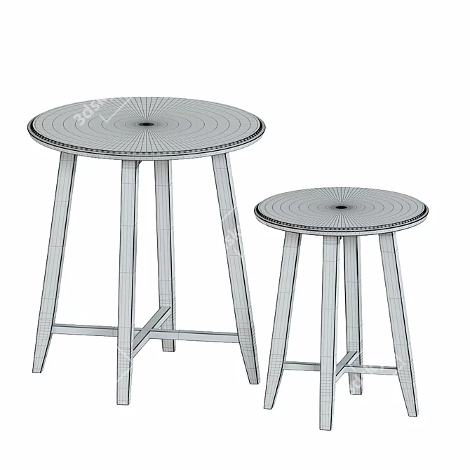 Modern 2-Piece KRAGSTA Table Set 3D model image 3