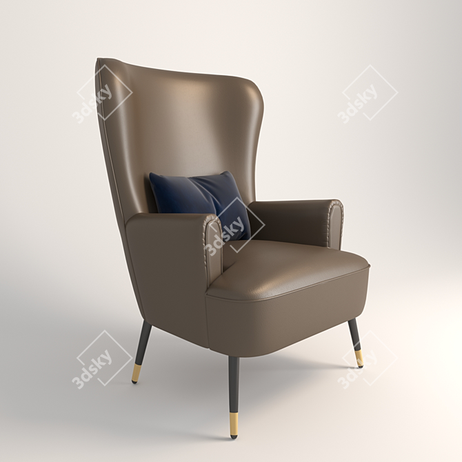Nordic Comfort Armchair 3D model image 1