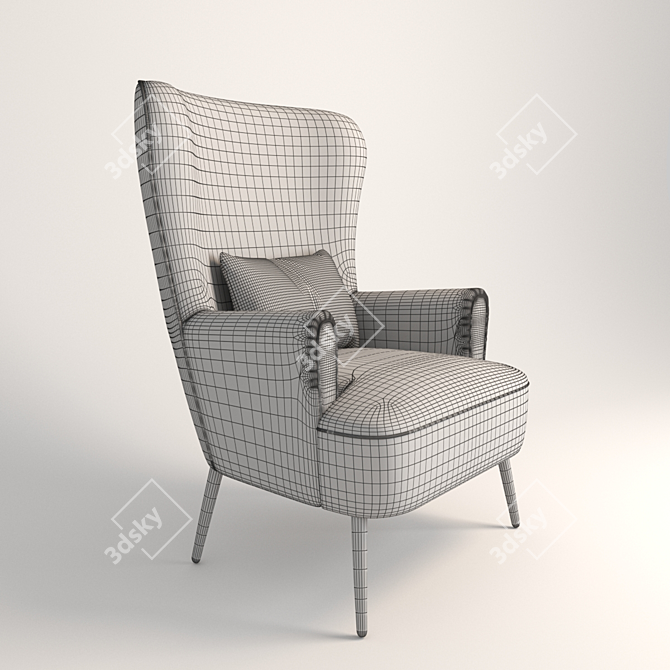 Nordic Comfort Armchair 3D model image 2