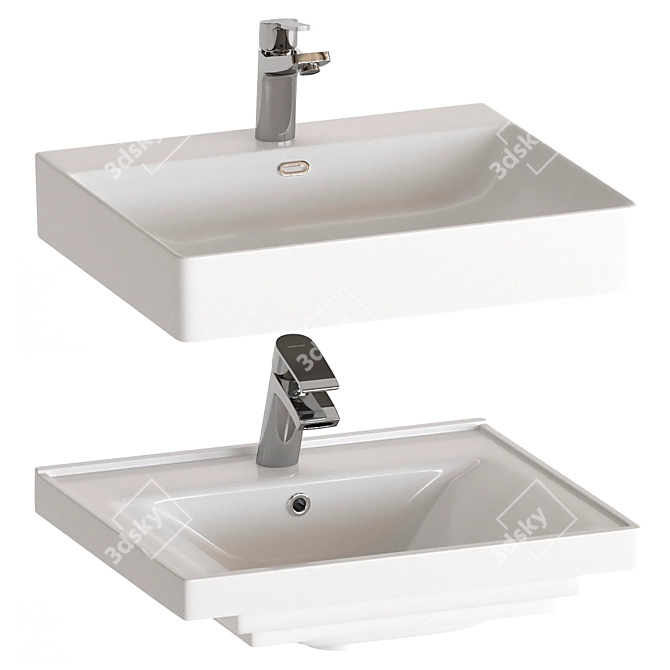 Clever Basin Set with Mixers 3D model image 1