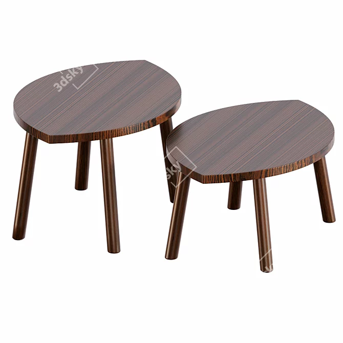 Stylish Stockholm Dining Set 3D model image 1