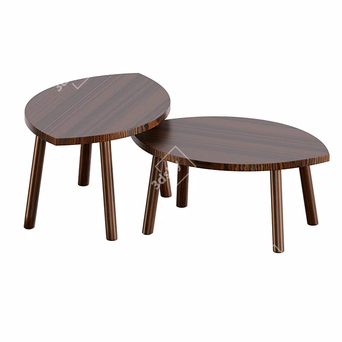 Stylish Stockholm Dining Set 3D model image 2