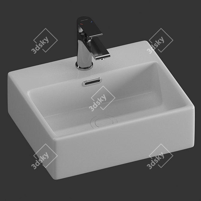 Clever Washbasin Set with 3 Mixers 3D model image 3