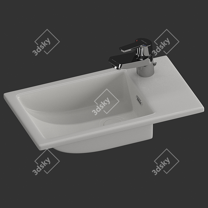 Clever Washbasin Set: 4 Mixers 3D model image 2