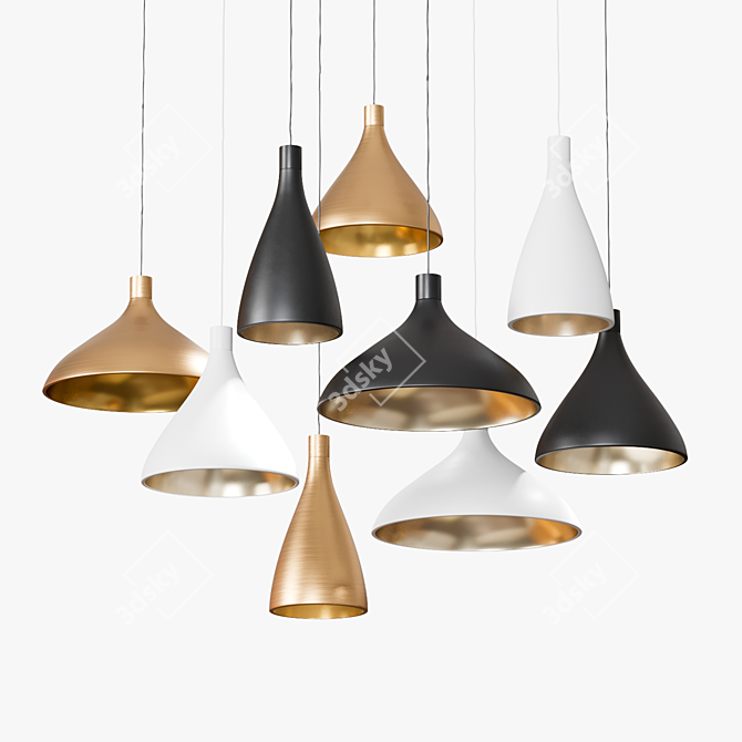 Title: Sleek Swell Pendant Light 3D model image 1