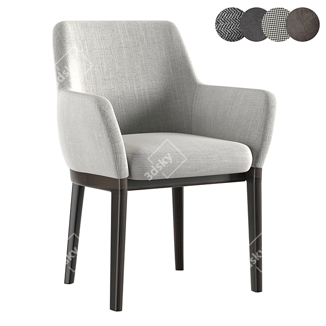 Elegant Devon Chair: Molteni MC 3D model image 1