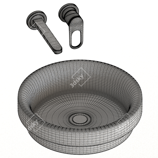 Clever Washbasin Set with Mixer 3D model image 3