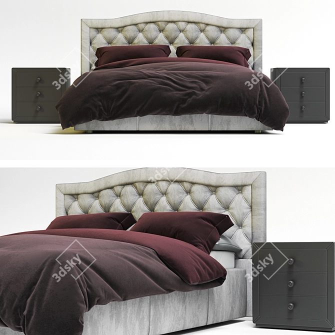 Carolina Bed: Modern Elegance for Restful Nights 3D model image 2