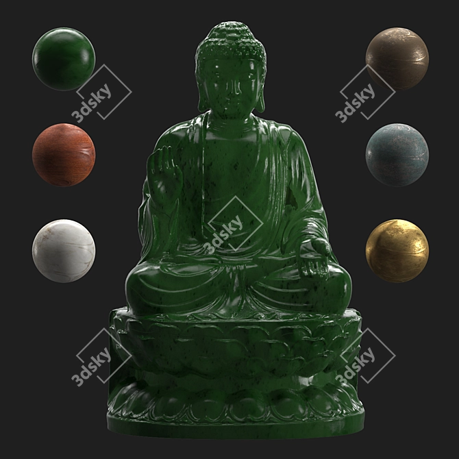 Enlightened Buddha Statue 3D model image 6