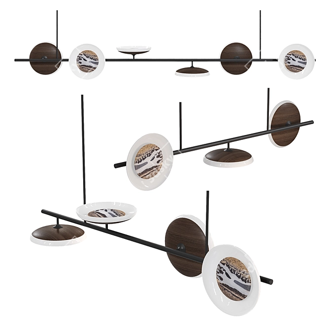 Wooden LED Rack Lamp - Lampatron SWEEP 3D model image 1