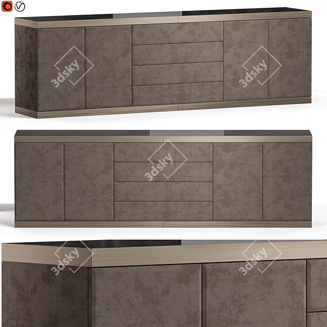 Stylish Longhi Baku Sideboard 3D model image 1