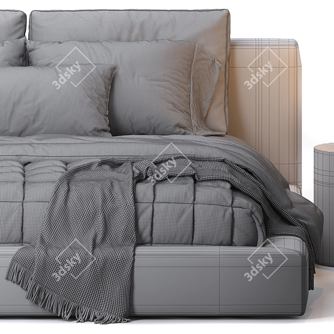 RH Cloud Slipcovered Bed 3D model image 4