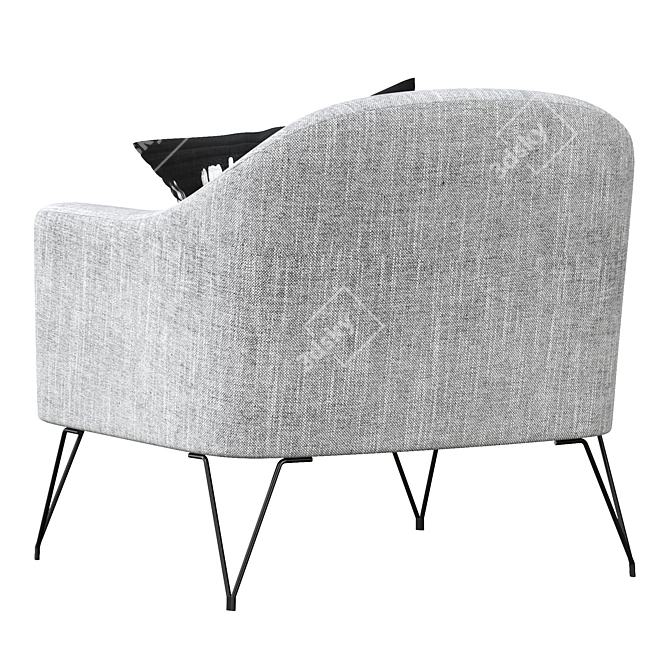 Elegant Space Gray Volda Armchair 3D model image 5