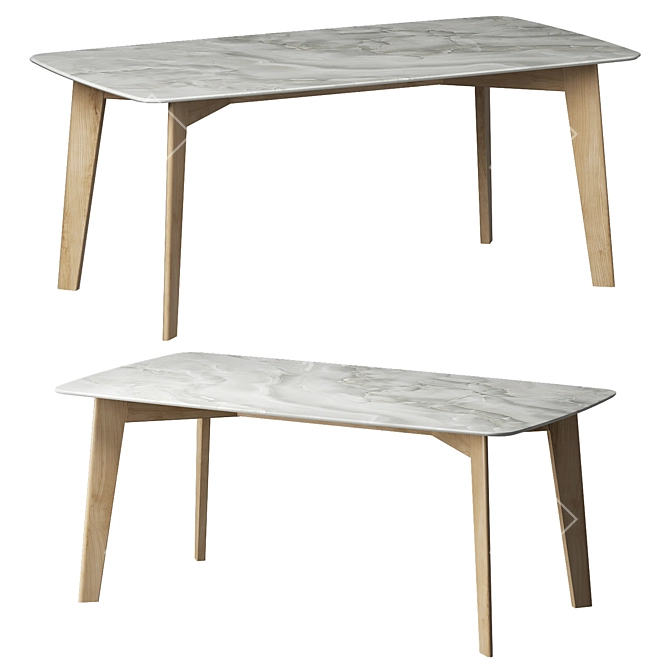 Hugo Dining Table: Customizable Sizes & Finishes 3D model image 1