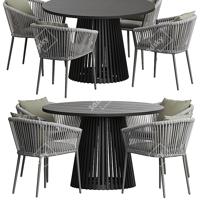 Elegant Muse & Forma IRUNE Dining Table 3D model image 2