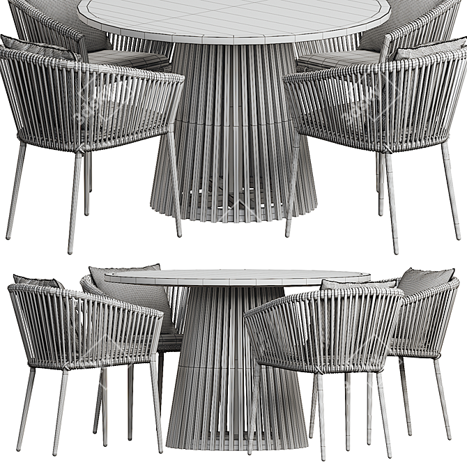 Elegant Muse & Forma IRUNE Dining Table 3D model image 3