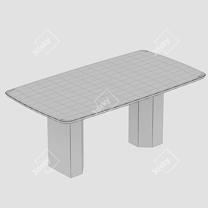 Contemporary William Dining Table 3D model image 3