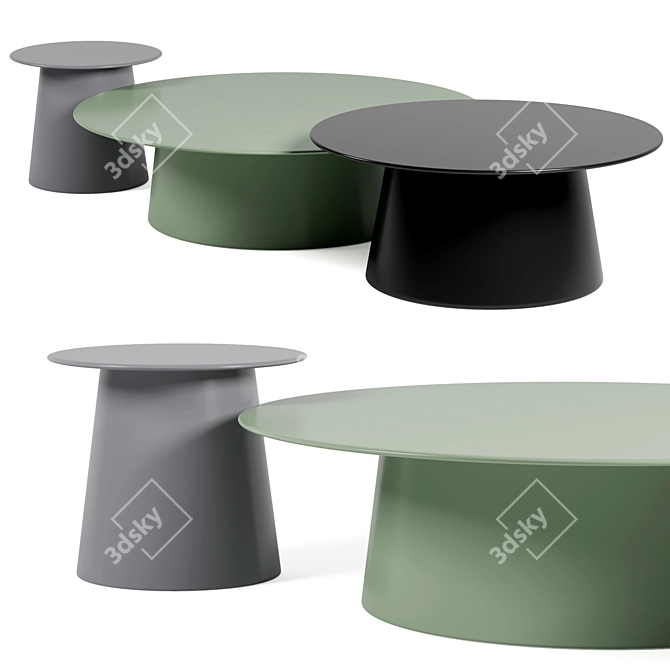 Sleek Circular Coffee Table 3D model image 1