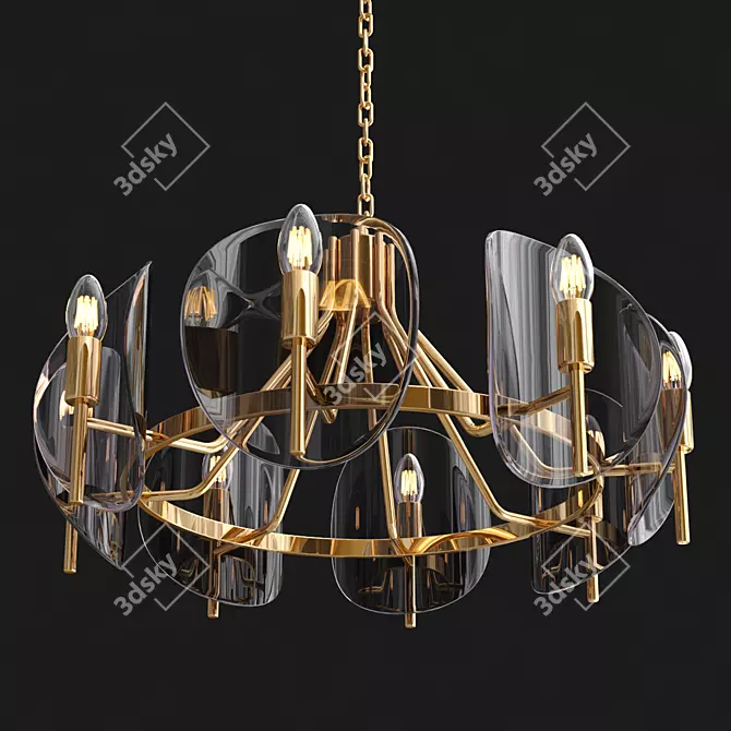 Elegant Crystal Chandelier- 80cm 3D model image 2