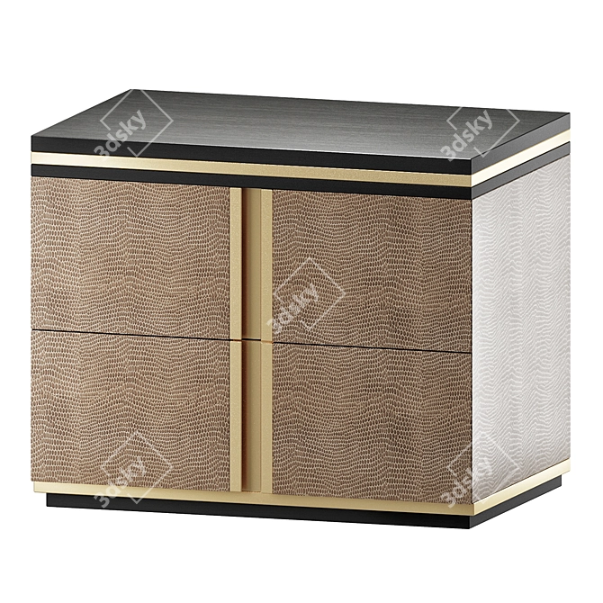 Elegant AVIGNON Bedside Table 3D model image 1