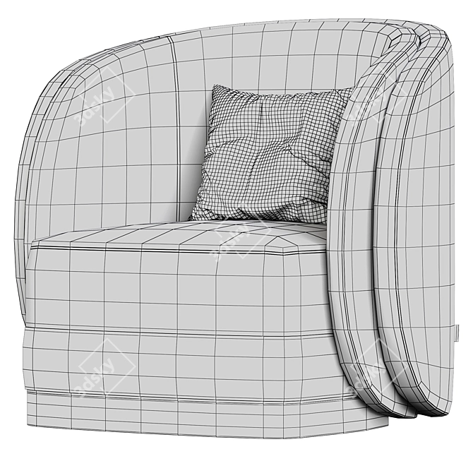 Elegant Ambrose Armchair: Modern Style, Supreme Comfort 3D model image 5