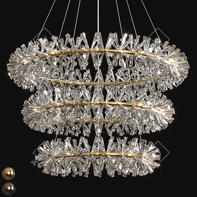 Nordic Elegance: Crystal Chandelier 3D model image 1