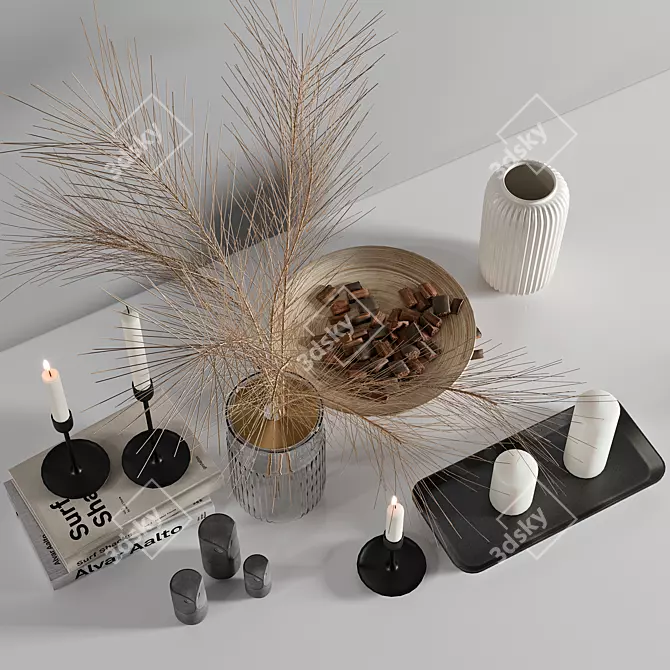 Modern Scandinavian Decor Set 3D model image 3