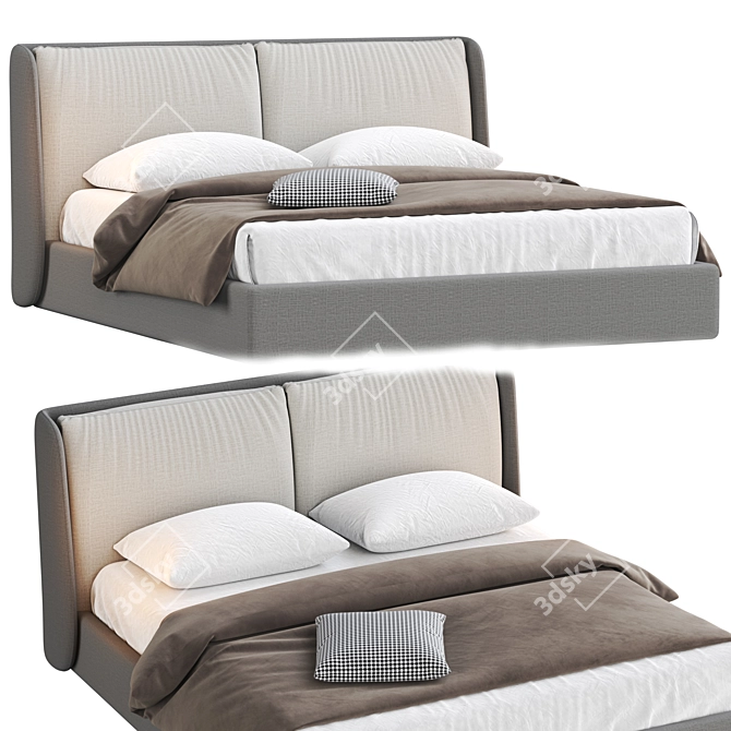 Felis Kevin Bed: Stylish and Modern Sleep Solution 3D model image 2