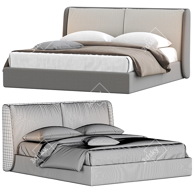 Felis Kevin Bed: Stylish and Modern Sleep Solution 3D model image 3