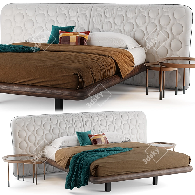 Marlon Bed: Customizable Back Design 3D model image 1