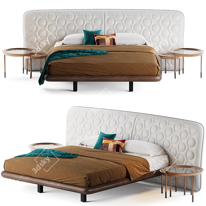 Marlon Bed: Customizable Back Design 3D model image 2