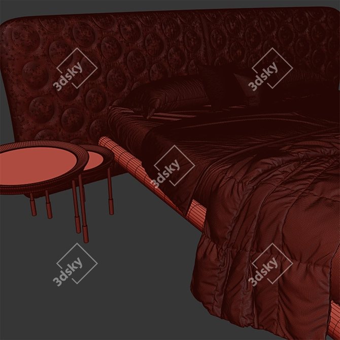 Marlon Bed: Customizable Back Design 3D model image 5