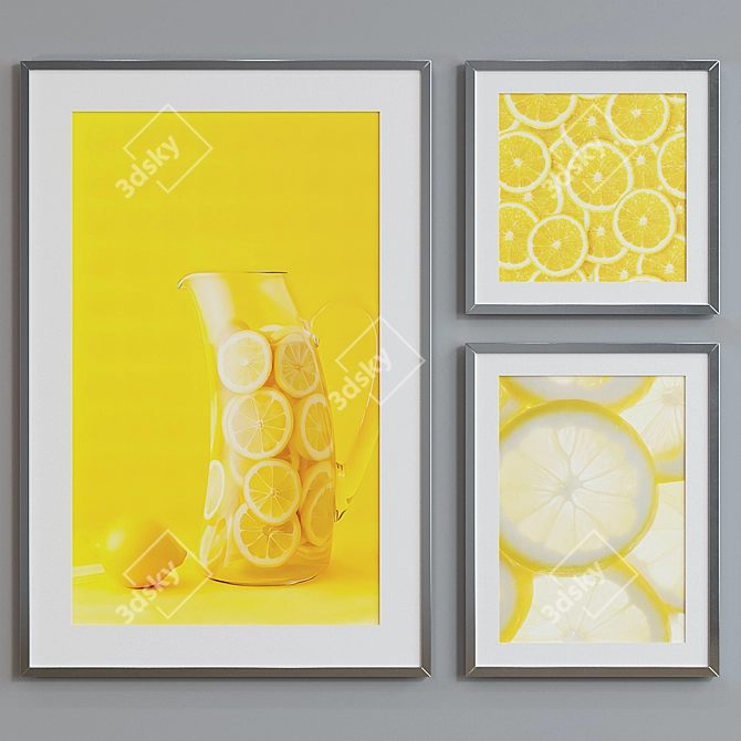 Modern Lemonade Picture Frame Set 3D model image 5