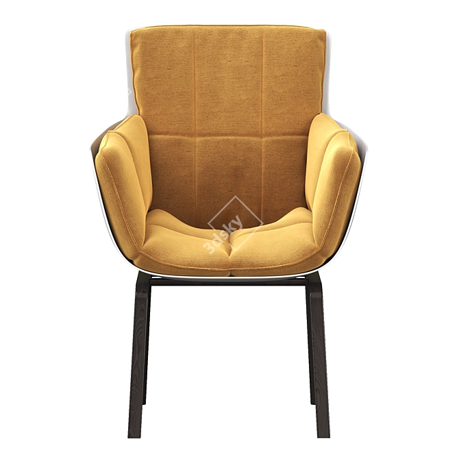 Contemporary Italian Husk Small Armchair 3D model image 3