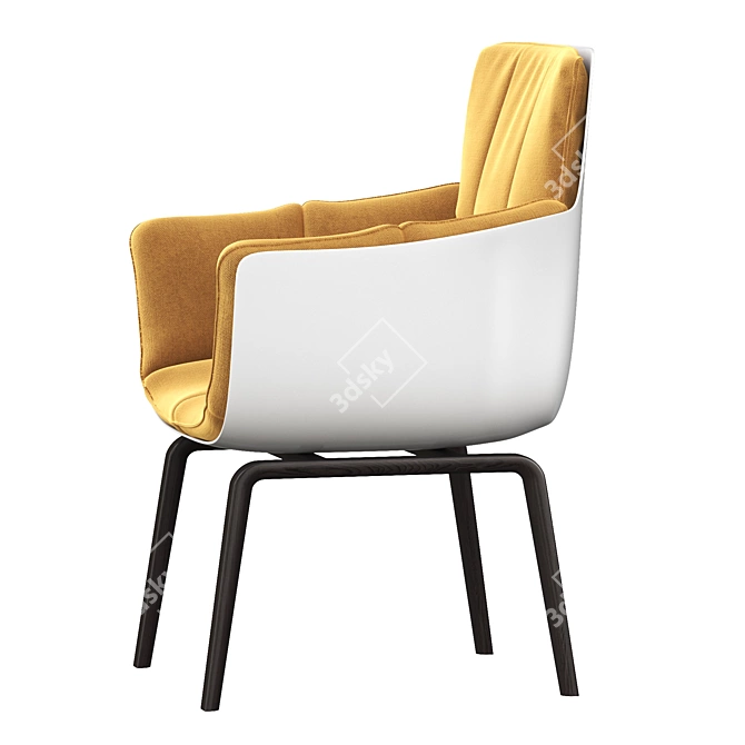 Contemporary Italian Husk Small Armchair 3D model image 4