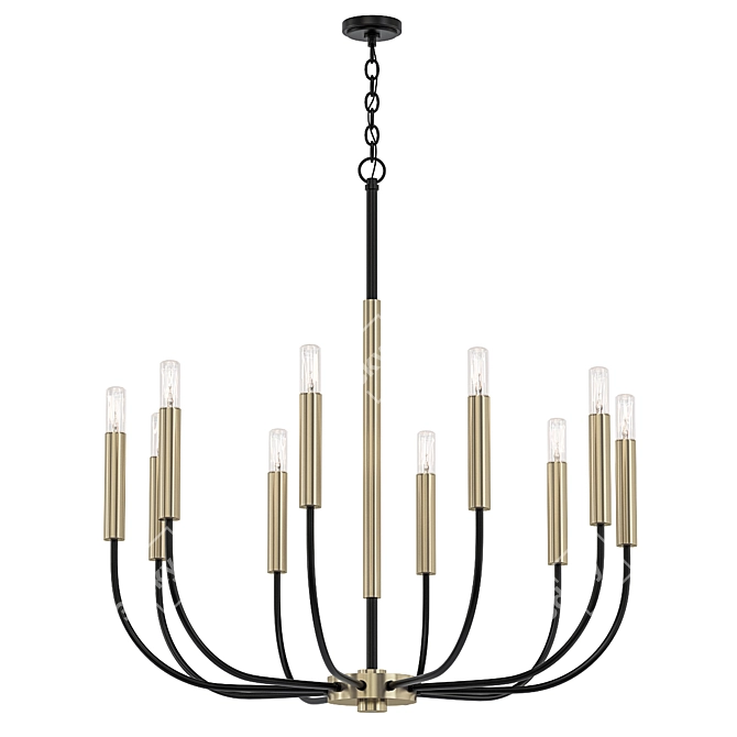 Elegant Ten-Light Chandelier 3D model image 1