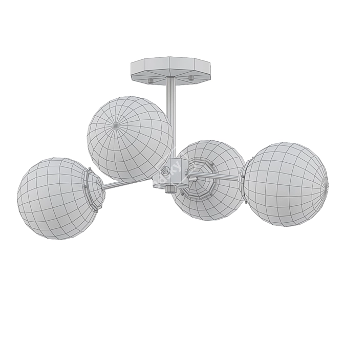 Badilla 4-Light Sputnik Semi Flush 3D model image 2