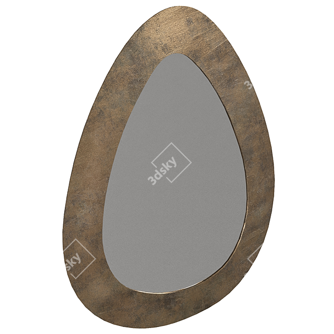 Elegant Jaipur Oval Mirror 3D model image 2