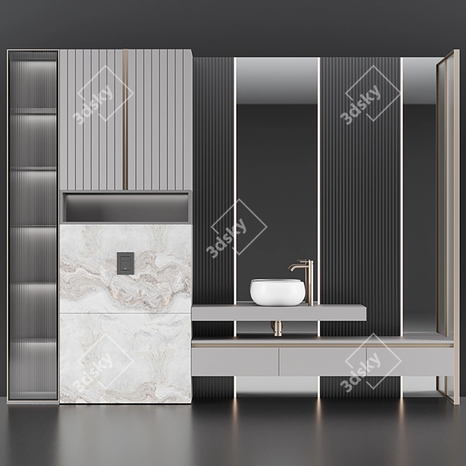 Elegant Bathroom Console Set 3D model image 2