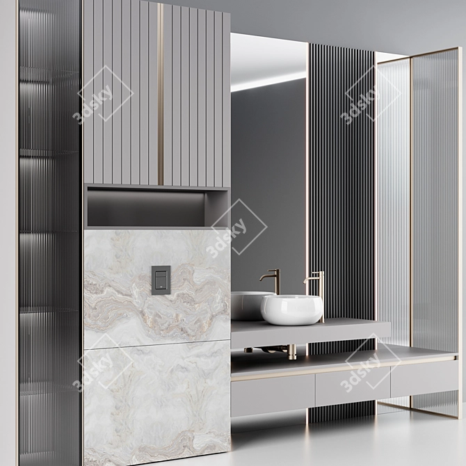 Elegant Bathroom Console Set 3D model image 6