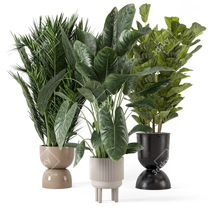 Ferm Living Bau Pot: Large Indoor Plant Set 3D model image 1