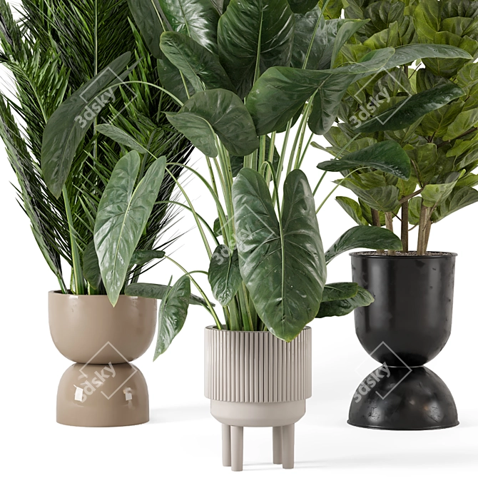 Ferm Living Bau Pot: Large Indoor Plant Set 3D model image 2