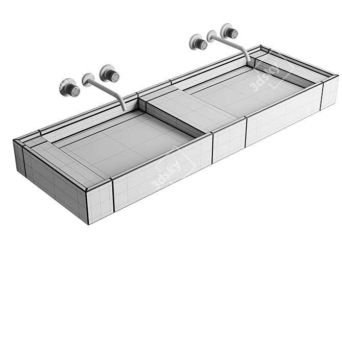 Miraggio Double Sink Vanity 3D model image 3