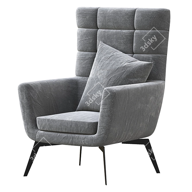 Sleek Steel Chair 3D model image 2