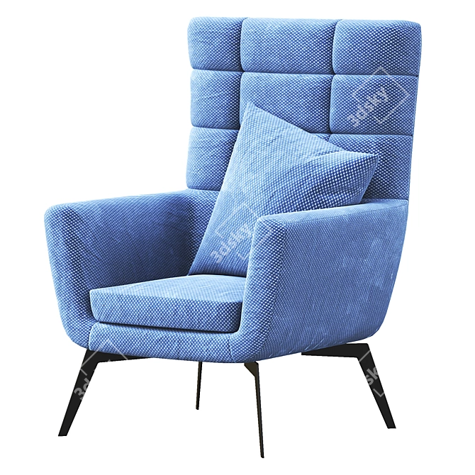 Sleek Steel Chair 3D model image 5
